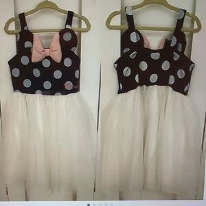 Disney Minnie Mouse Polka Dot Tulle And Bow Dress Girls 4T